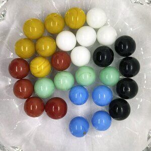 VTG 29 Chinese Checker Glass Game Marbles Assorted Colors